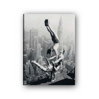 Acrobats at the Empire State Building - cm 50x70 - Tela Canvas