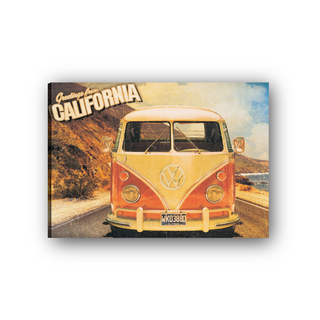 Greetings from California VW Camper van - cm 70x50 - Tela Canvas