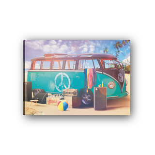 Freedom VW Camper van - cm 70x50 - Tela Canvas