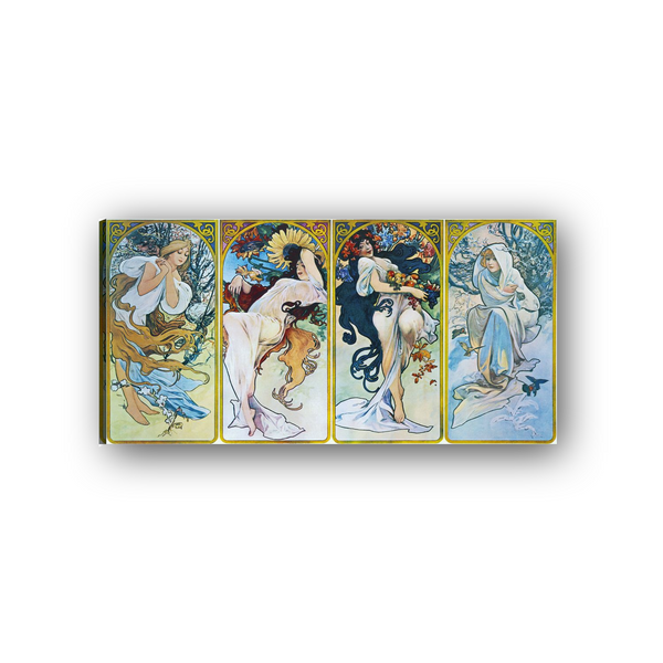Homage to Mucha - Les saisons 1897 - cm 100x50 - Tela Canvas