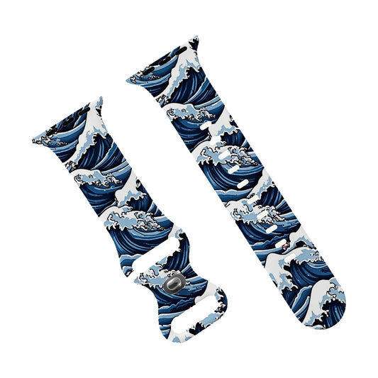 Cinturino Onda di Hokusai per Apple watch in Silicone