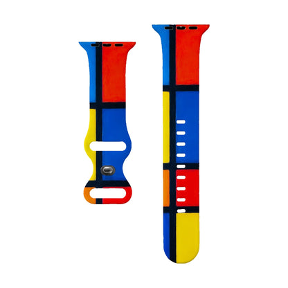 Cinturino Piet mondrian per Apple watch in Silicone