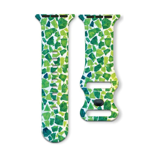 Cinturino Astratto verde per Apple watch in Silicone