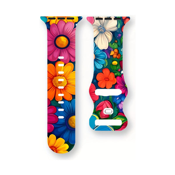 Cinturino floreale per Apple watch in Silicone