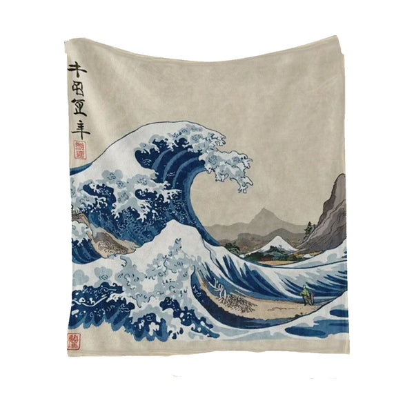 Coperta Onda di Kanagawa Hokusai 75x100 cm - 180x230 cm - 150x200 cm