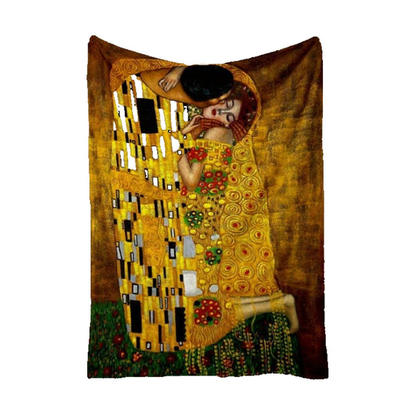 Plaid Gustav Klimt il bacio 105X75 cm - 155x135 cm - 205x155 cm