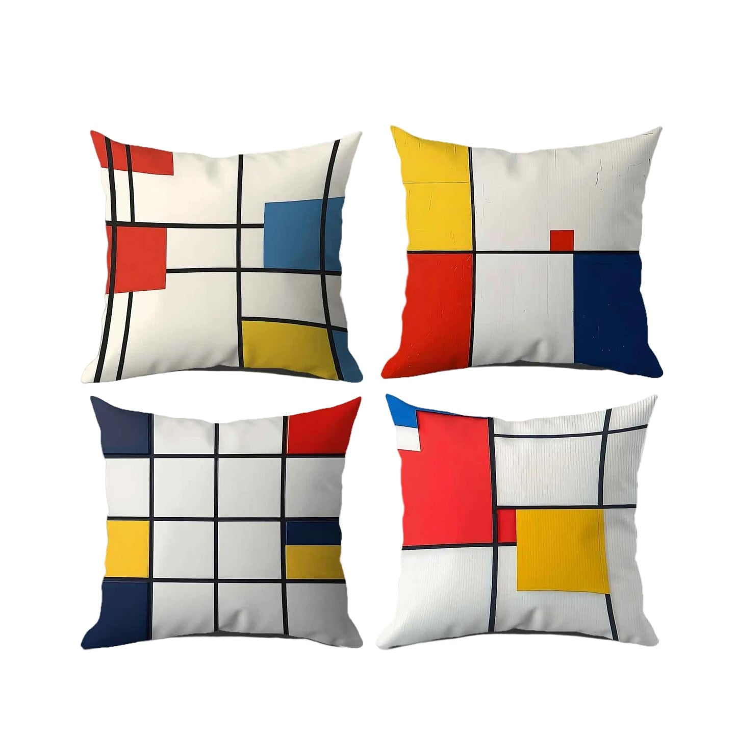 Set 4 Fodere Cuscini Mondrian 45x45 cm / 50x50 cm / 60x60 cm