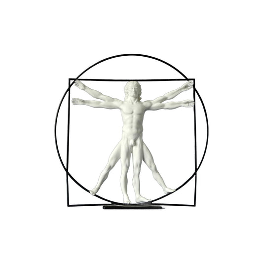 Leonardo Da Vinci - Uomo Vitruviano - Scultura 3D Marmo resina