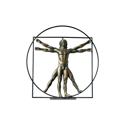 Leonardo Da Vinci - Uomo Vitruviano - Scultura 3D Marmo resina