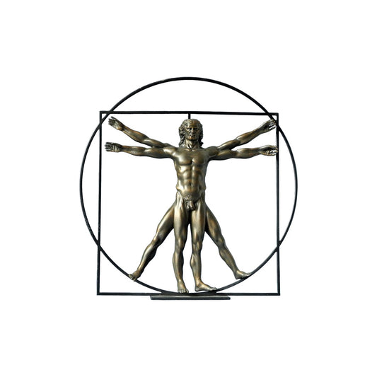 Leonardo Da Vinci - Uomo Vitruviano - Scultura 3D Marmo resina