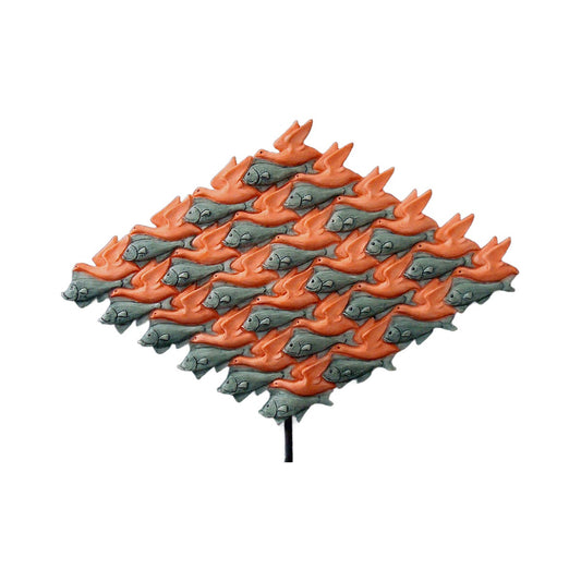 Maurits Cornelis Escher - Pesce uccello - Scultura 3D Marmo resina