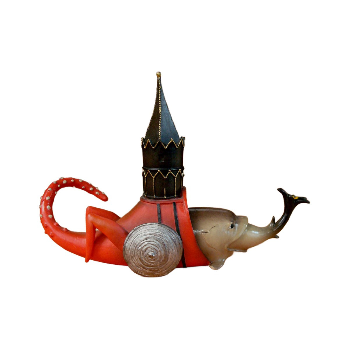 Hierenymus Bosch - Pesce con torre - Scultura 3D Marmo resina