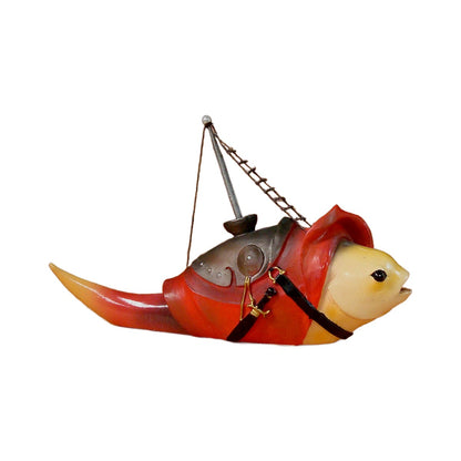 Hierenymus Bosch - Pesce con Albero - Scultura 3D Marmo resina
