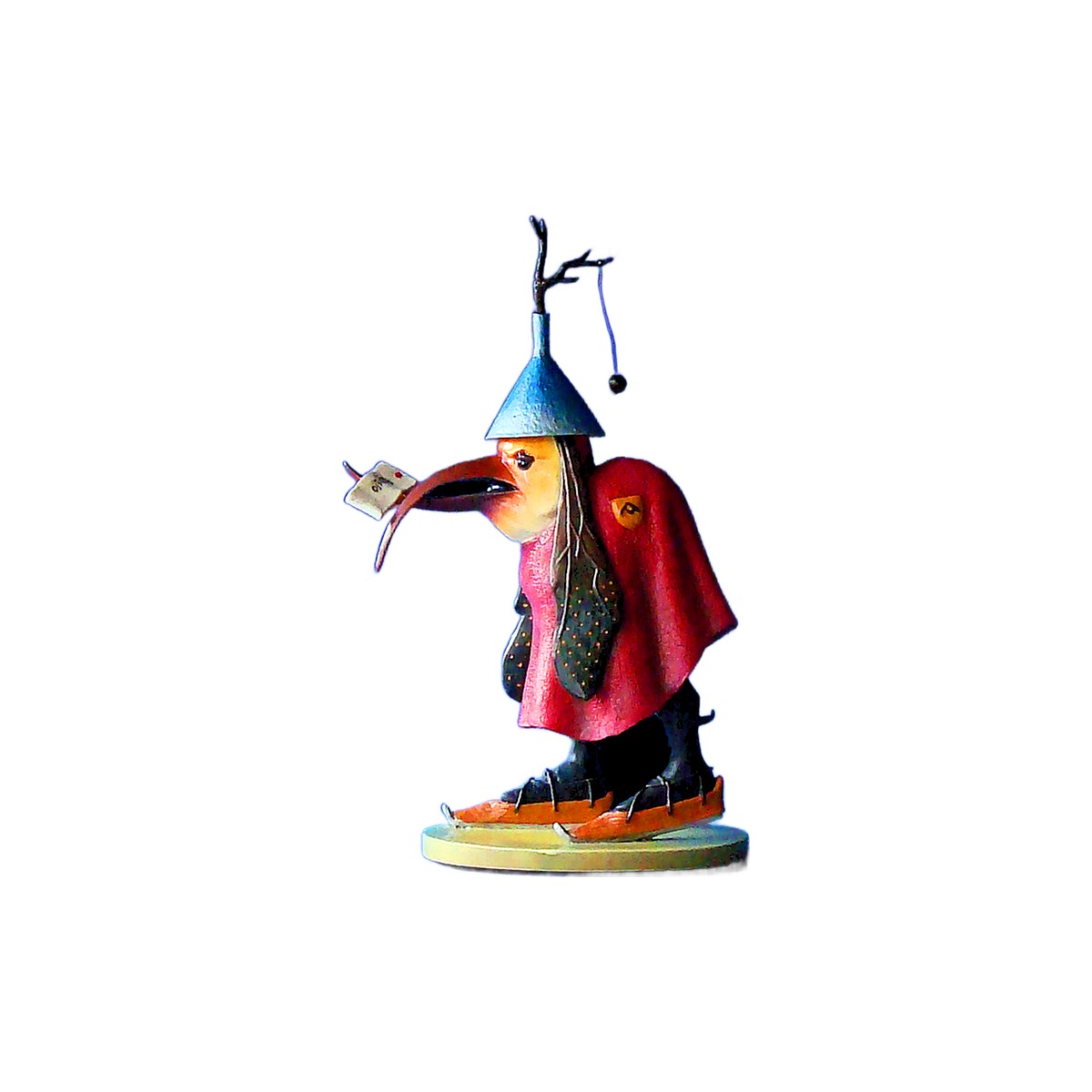 Hierenymus Bosch - Uccello con lettera - Scultura 3D Marmo resina