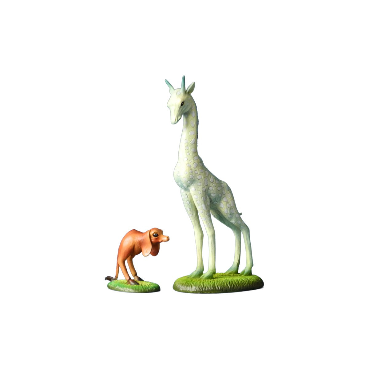 Hierenymus Bosch - Giraffa e cane a due zampe - Scultura 3D Marmo resina