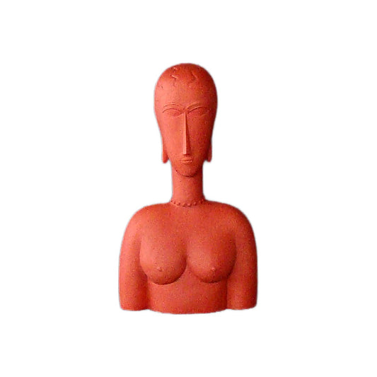 Amedeo Modigliani - Grande busto rosso - Scultura 3D Marmo resina