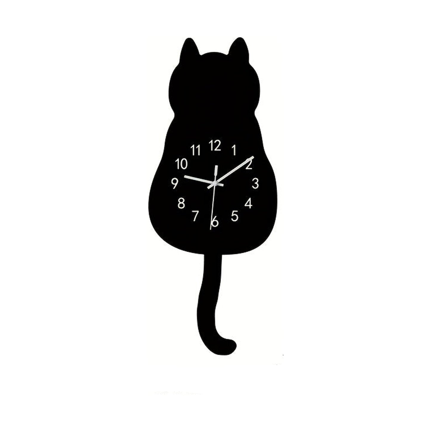 Orologio con stampa artistica di gatto nero 17x43 cm
