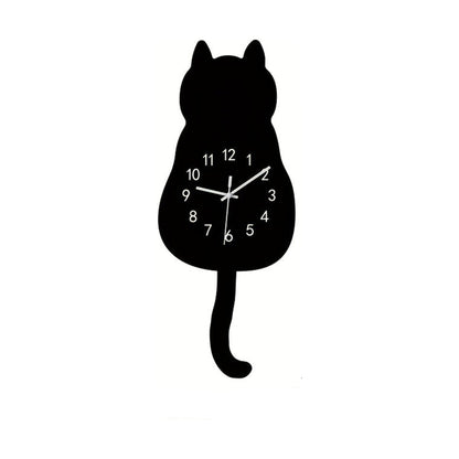 Orologio con stampa artistica di gatto nero 17x43 cm