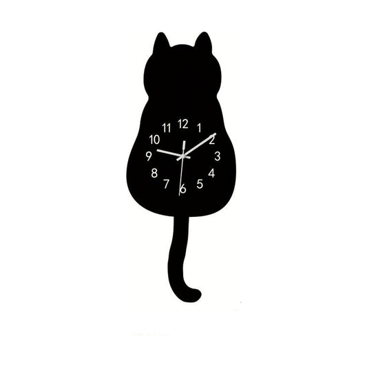 Orologio con stampa artistica di gatto nero 17x43 cm
