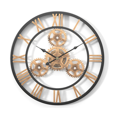 Orologio da parete silenzioso senza tic - Ottone antico 50 cm