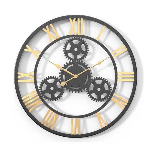 Orologio da parete silenzioso senza tic - Nero 50 cm