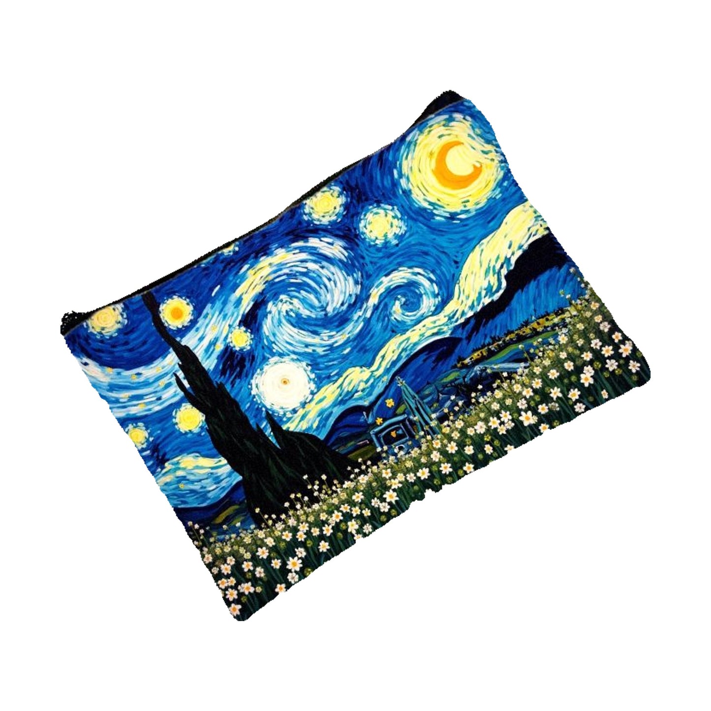 Pochette Notte Stellata di Van Gogh in lino - 26×18 cm