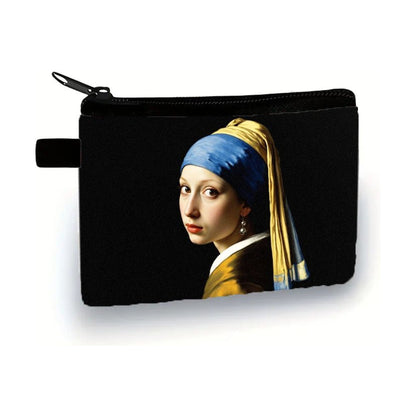 Pochette Donna con orecchino di Perle in tela - 14×11 cm