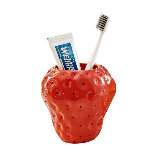 Portaspazzolino  Fragola Rossa 10x10 cm