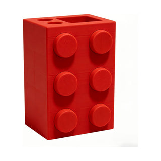 Portaspazzolino Lego rosso 12x8x6 cm
