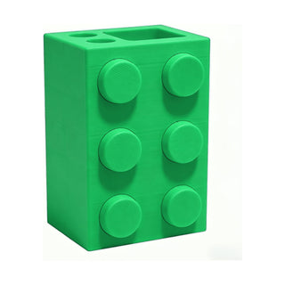 Portaspazzolino Lego verde 12x8x6 cm