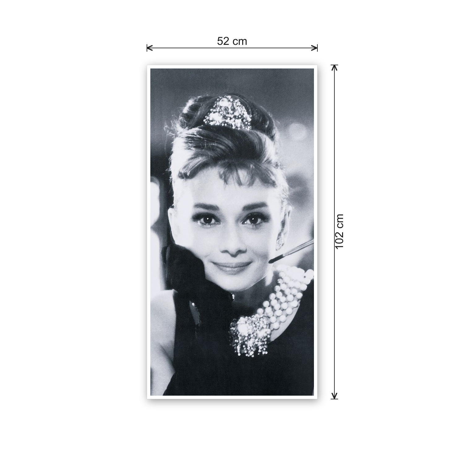 Homage to Audrey - Colazione da Tiffany cm 50x100 - misure