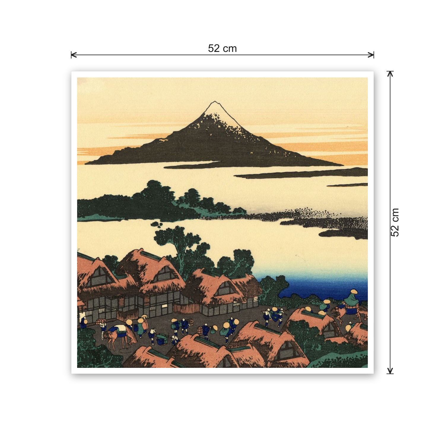 Homage to Hokusai - Dawn at Isawa in the Kai province cm 50x50 - misure