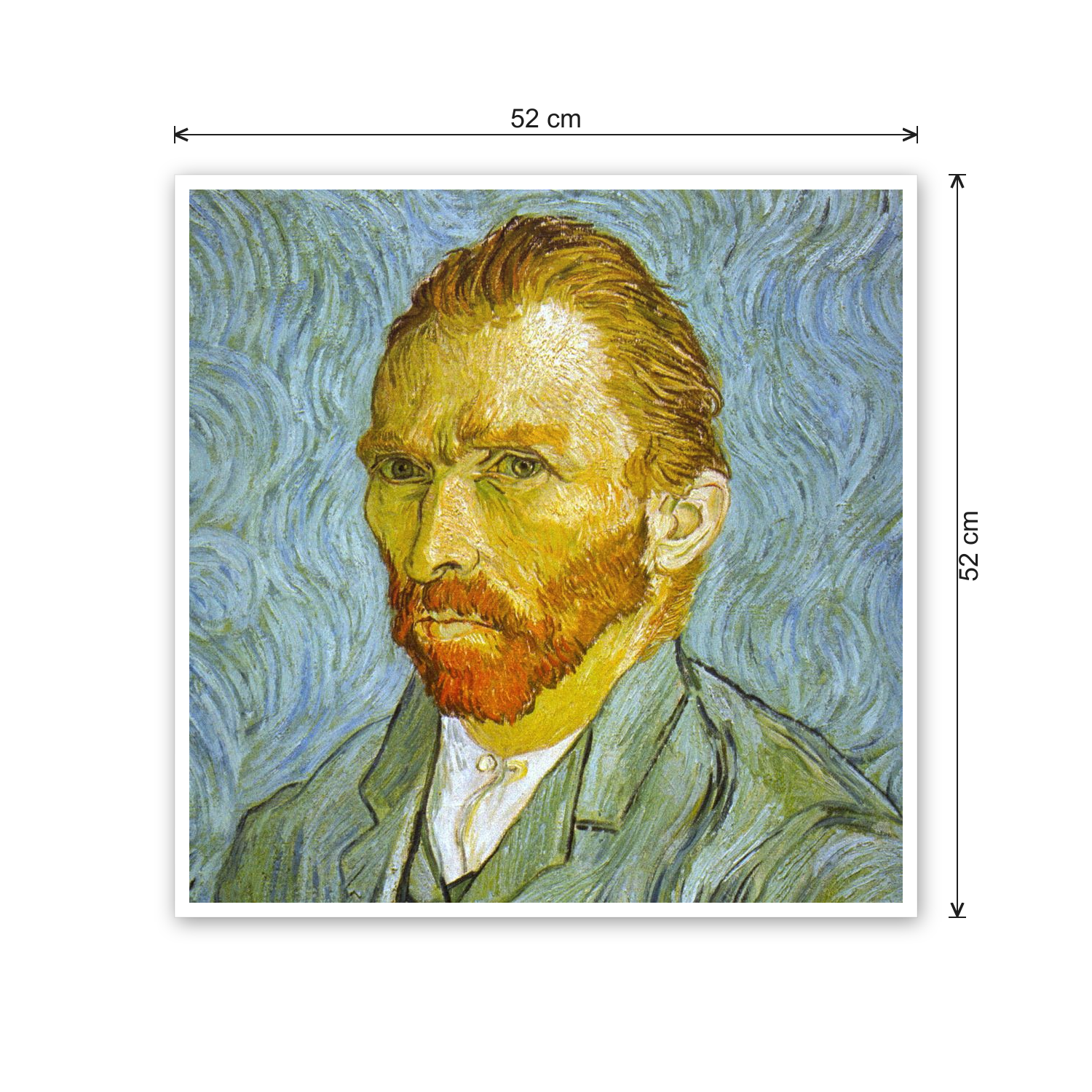 Homage to Van Gogh - Self Portrait cm 50x50 - misure