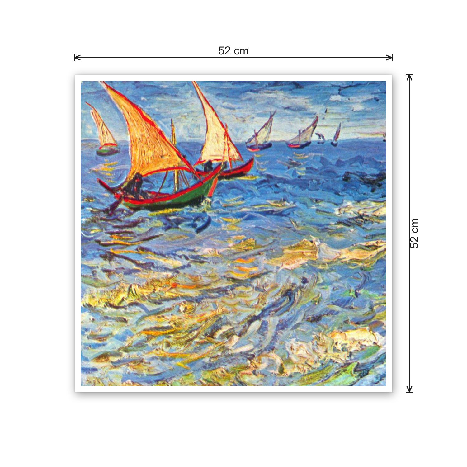 Homage to Van Gogh - The sea at Saintes-Maries cm 50x50 - misure