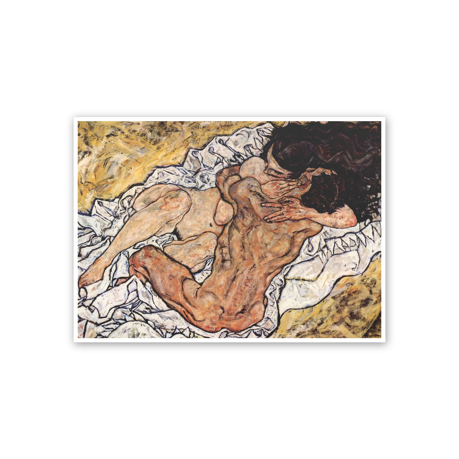 Homage to Schiele - The Embrace cm 70x50