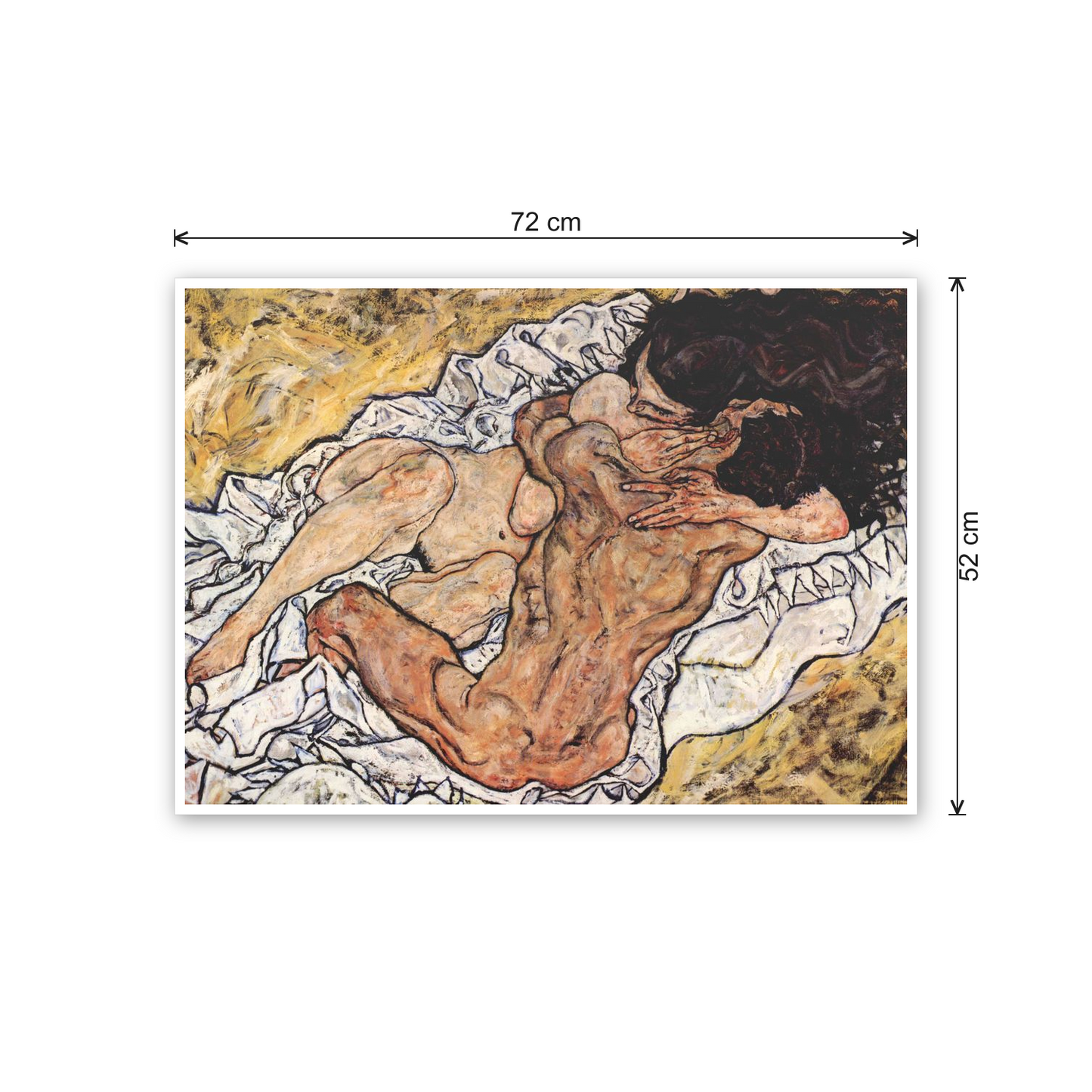 Homage to Schiele - The Embrace cm 70x50 - misure