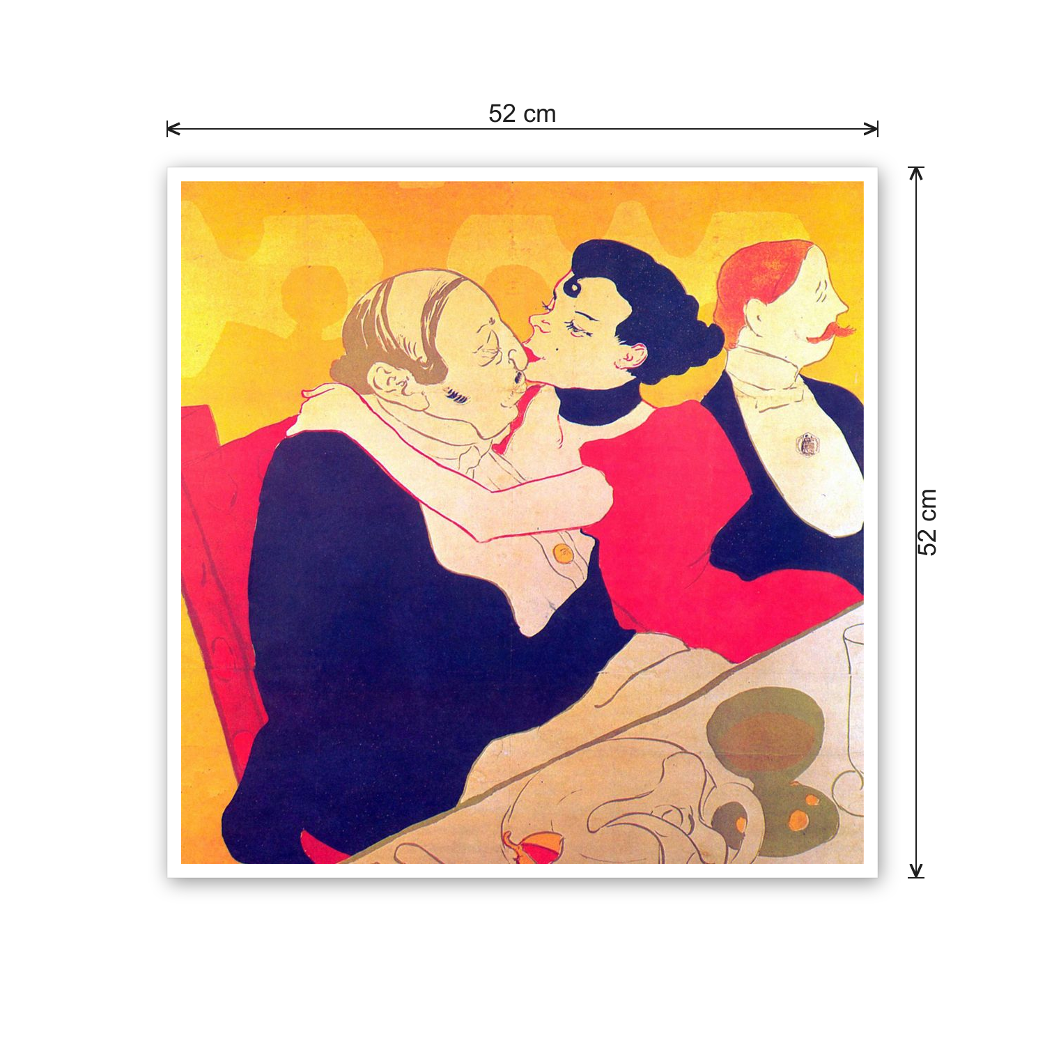 Homage to Toulouse-Lautrec - Rene de Joie cm 50x50 - misure