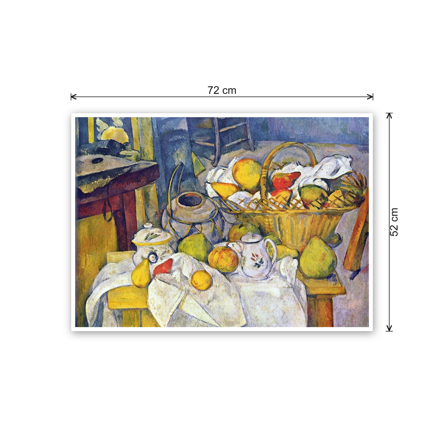 Homage to Cézanne - Still Life with Fruit Basket cm 70x50 - misure