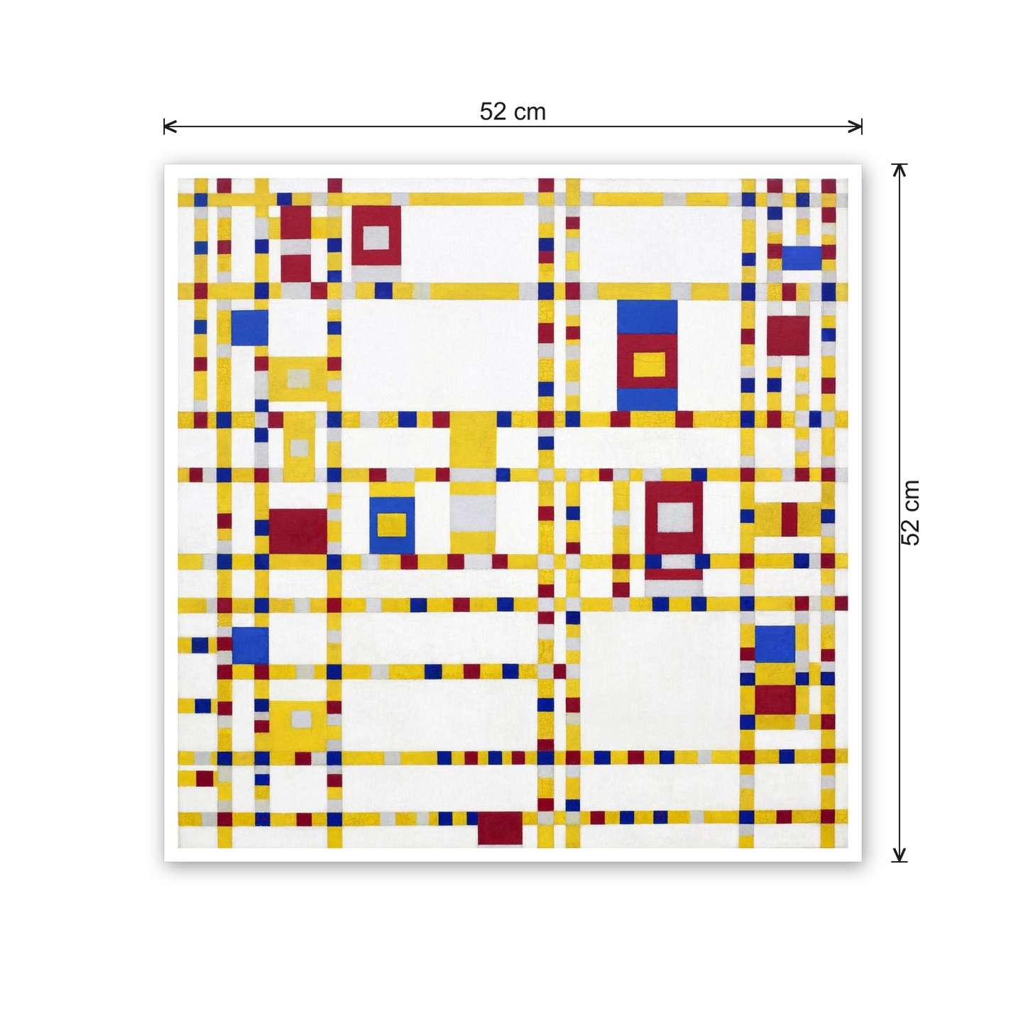 Homage to Mondrian - Broadway Boogie woogie cm 50x50 - misure
