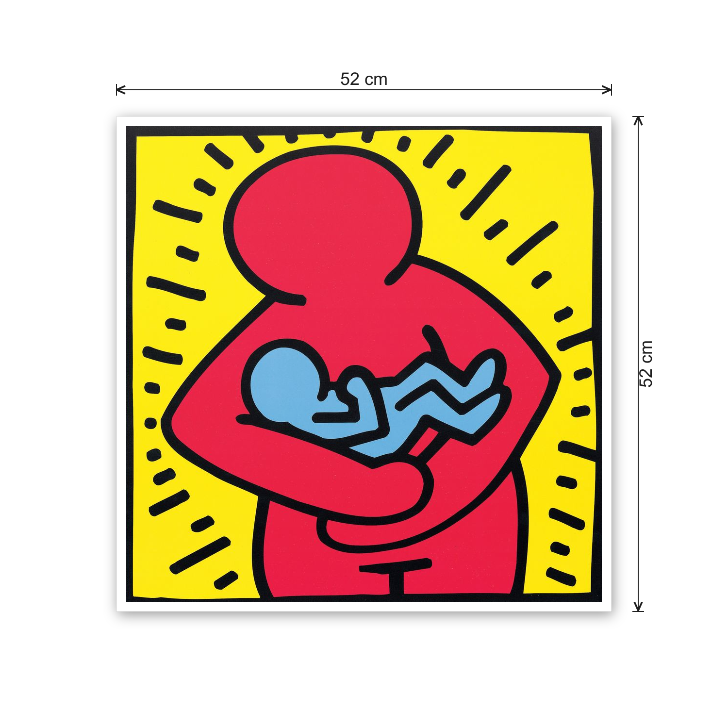 Homage to Haring - Untitled 1986 cm 50x50 - misure