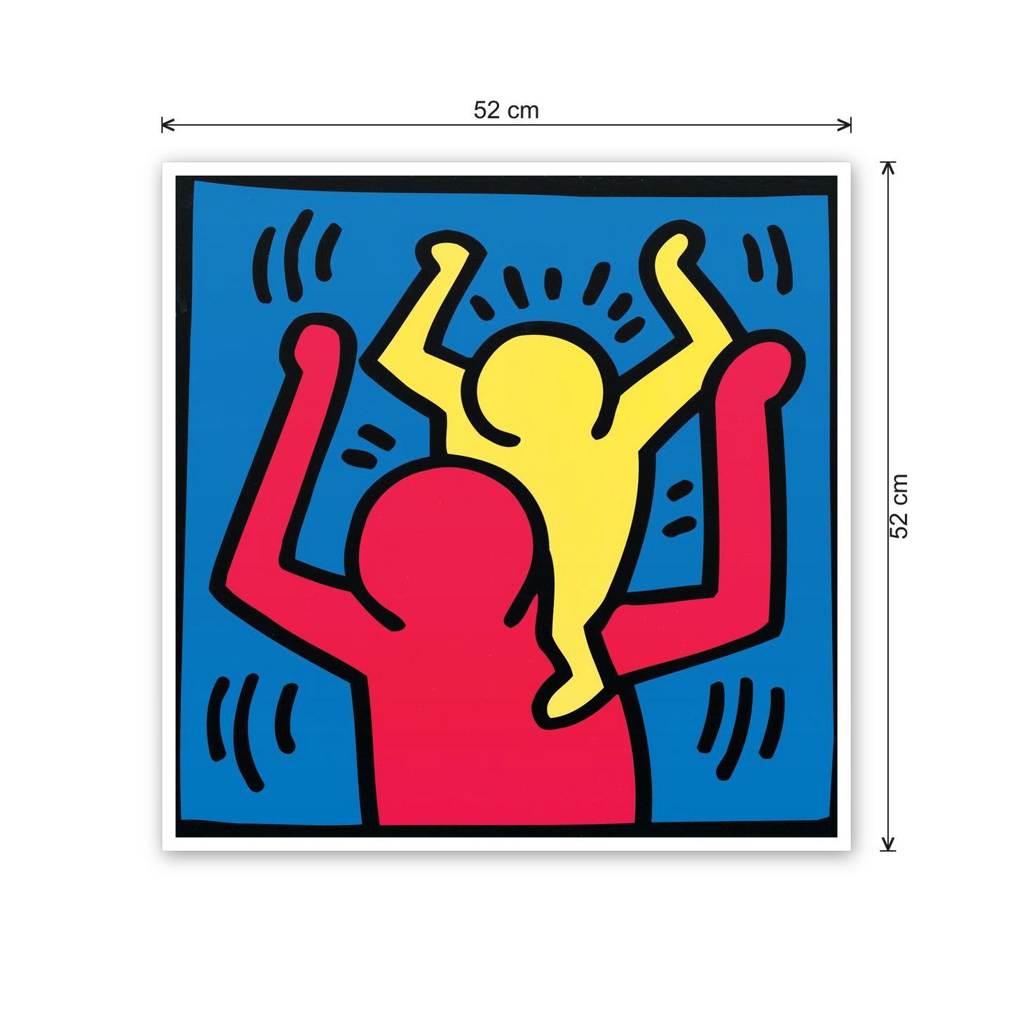 Homage to Haring - Untitled, 1987 cm 50x50 - misure