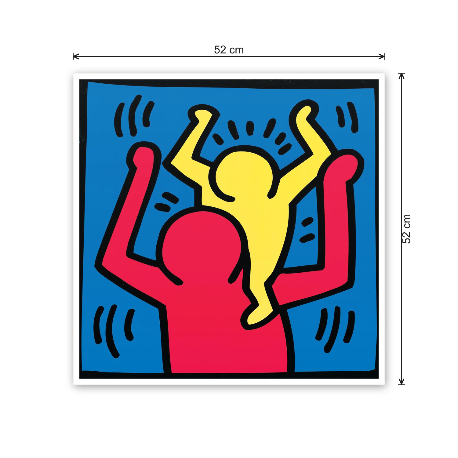 Homage to Haring - Untitled, 1987 cm 50x50 - misure
