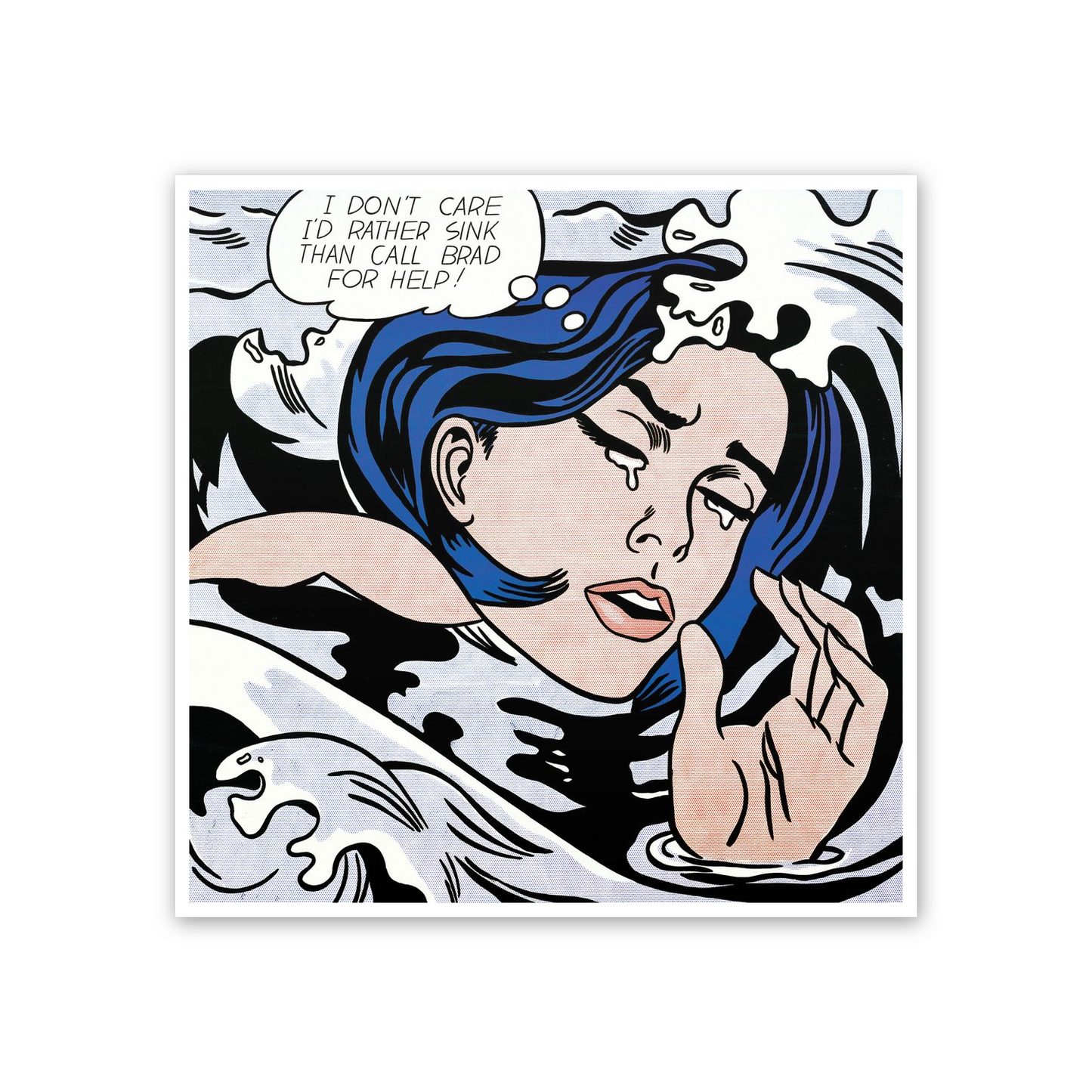 Homage to Lichtenstein - Drowning Girl cm 50x50