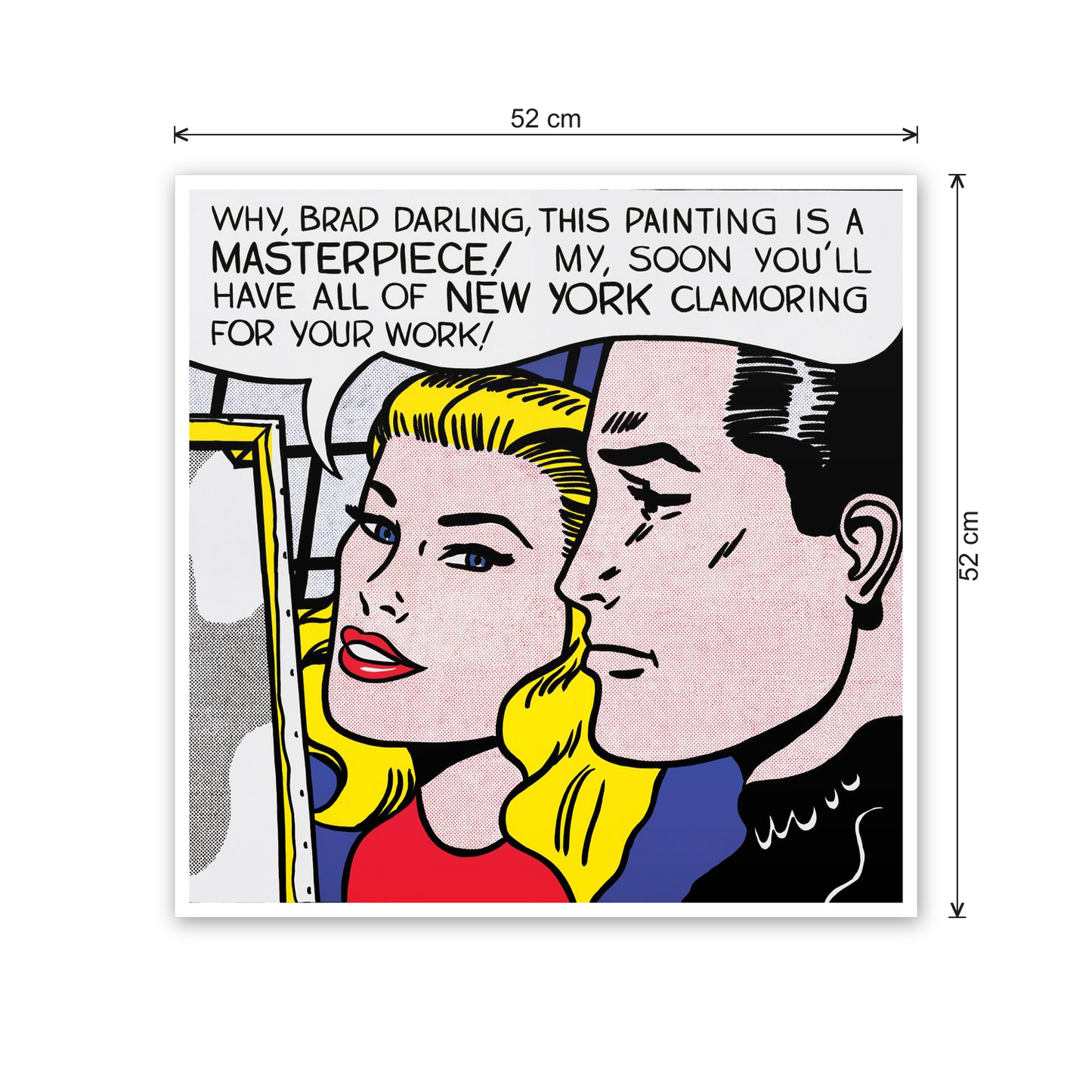 Homage to Lichtenstein - Masterpiece, 1962 cm 50x50 - misure