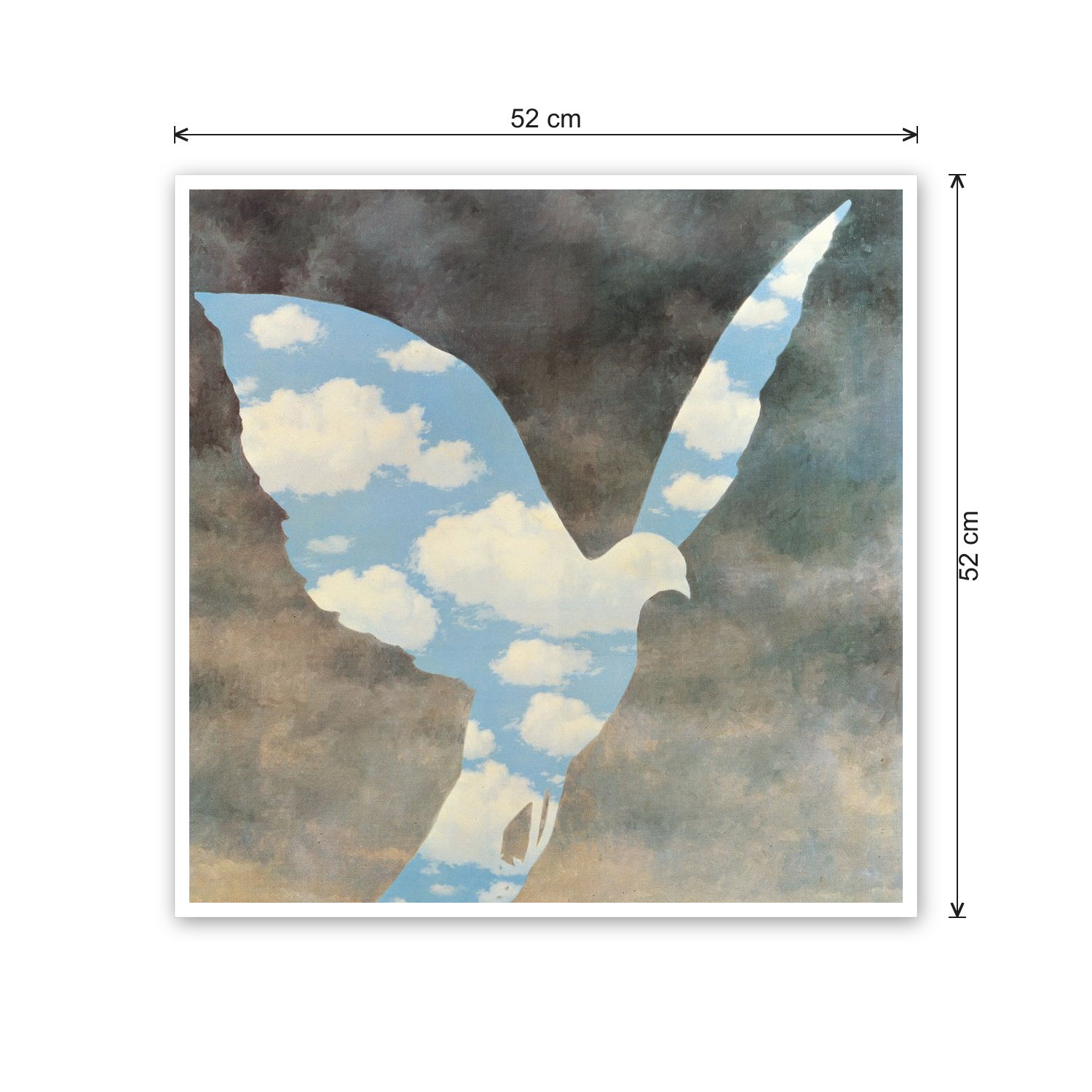 Homage to Magritte - La Grande Famille - cm 52x52 - Poster