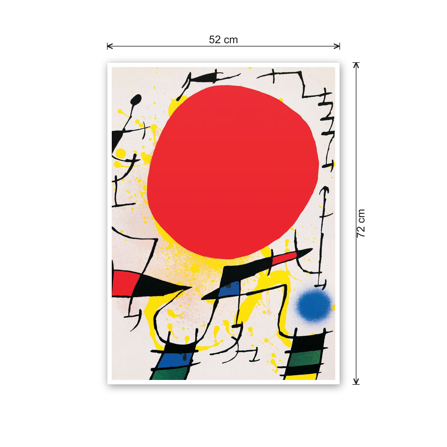 Homage to Mirò - Le Soleil Rouge cm 50x70 - misure