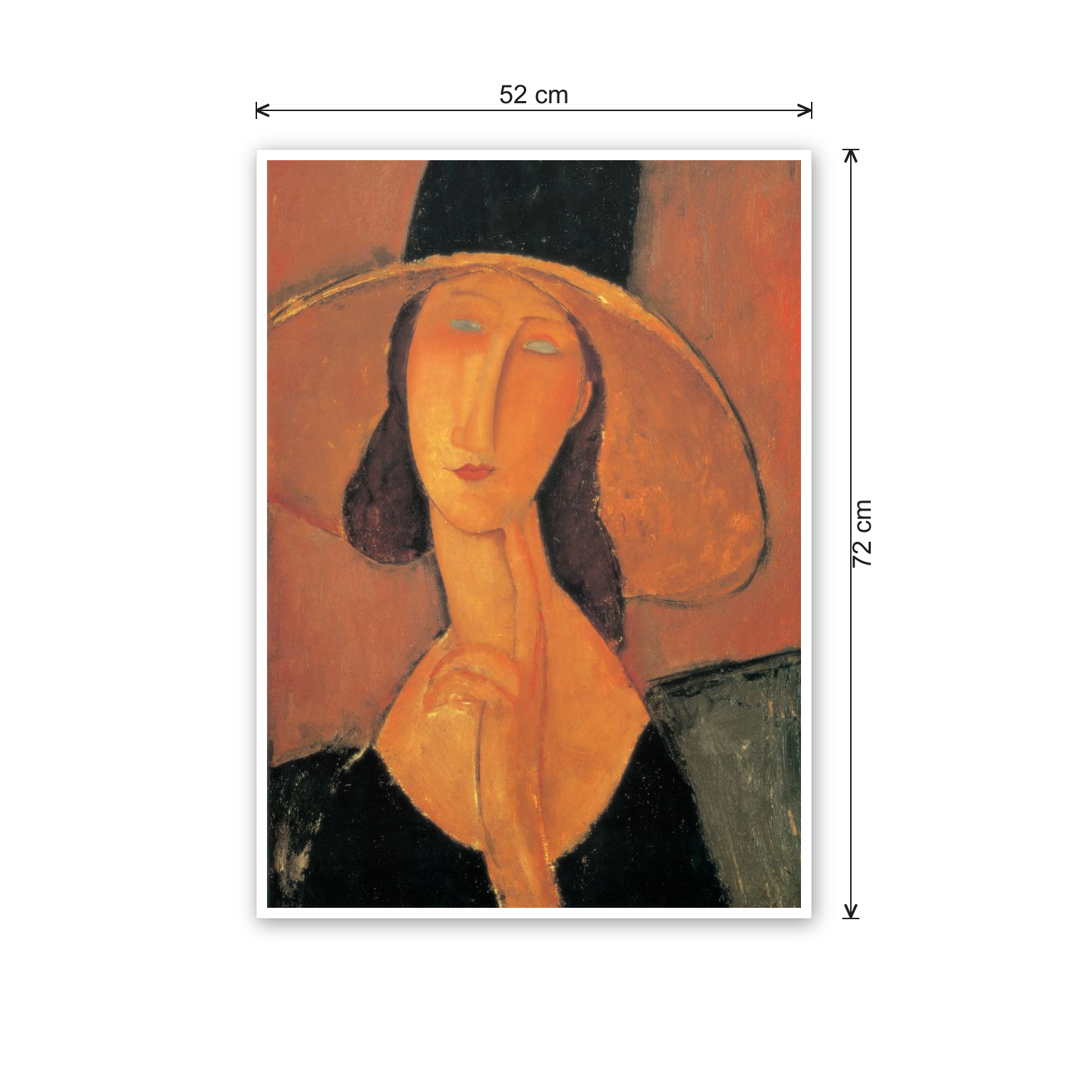 Homage to Modigliani - Jeanne Hebuterne cm 50x70 - misure