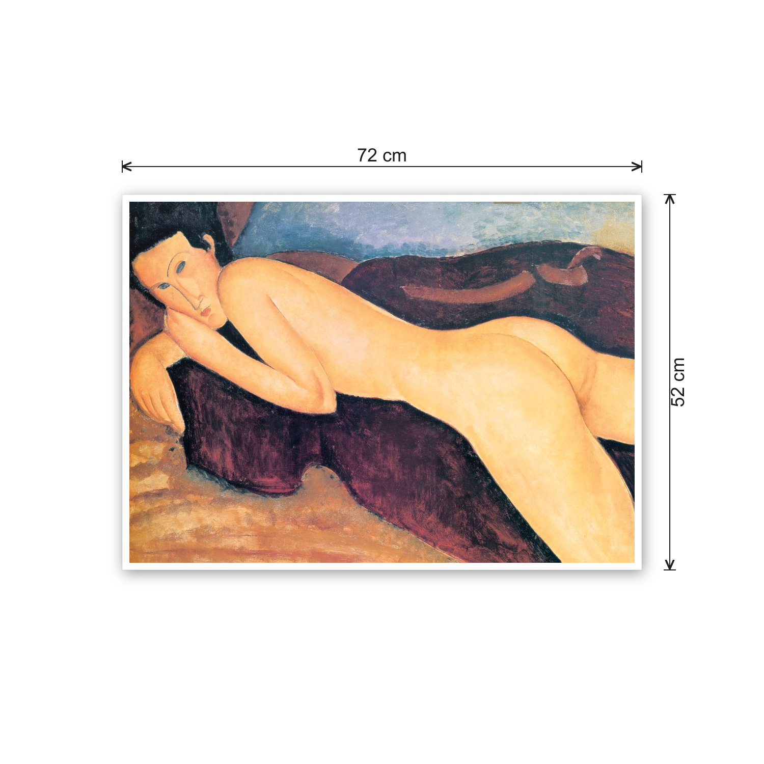 Homage to Modigliani - Reclining Nude From The Back cm 70x50 - misure
