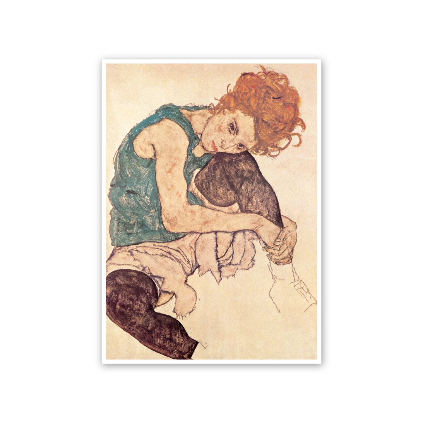 Homage to Schiele - Sitting Woman cm 50x70