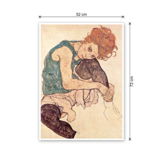 Homage to Schiele - Sitting Woman cm 50x70 - misure